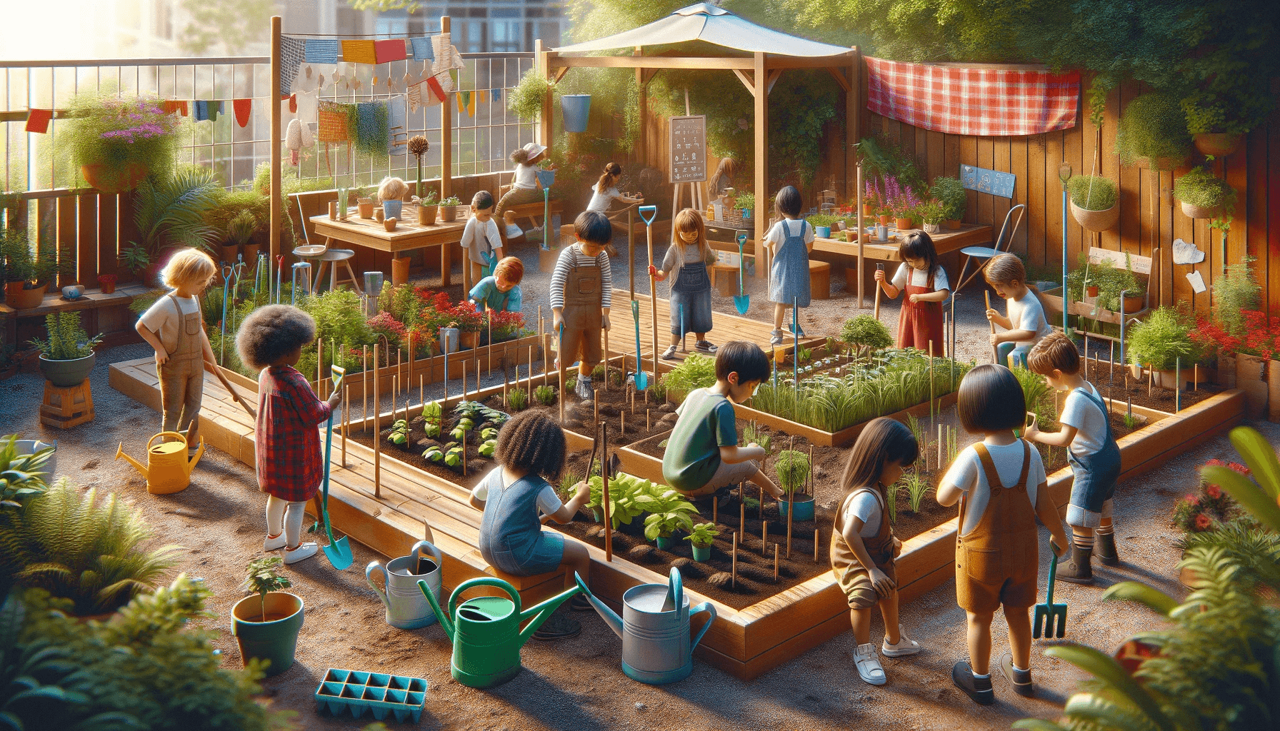 children-gardening